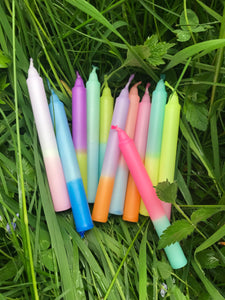 10 birthday candles - a colorful mix