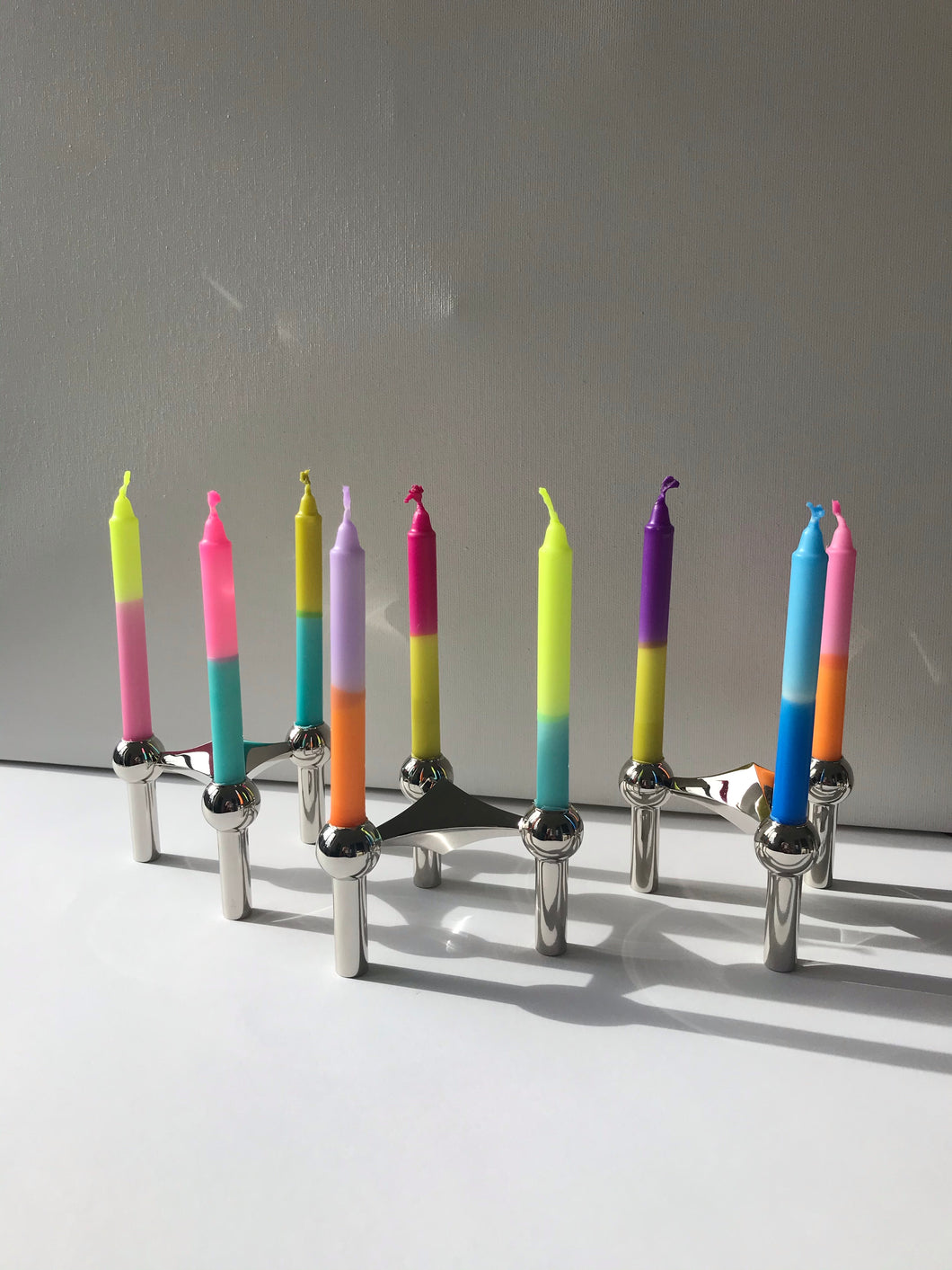 10 kleine Kerzen - bunte Mischung in Geschenkbox
