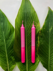 2 Kerzen Rosa*Neonpink
