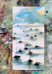 Postkarte Susanne Smajic "Segelboote auf dem Wasser"