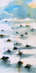 Postkarte Susanne Smajic "Segelboote auf dem Wasser"